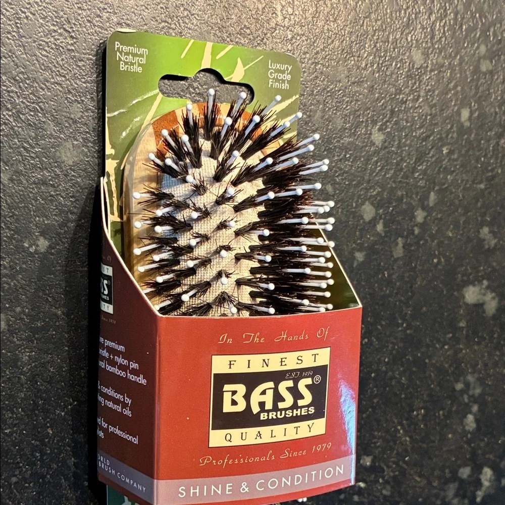 Bass Natural Bristle & Nylon Pin Hair Brush - New - Picture 5 of 6